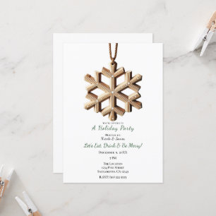 Invitation Flocon de neige d'hiver scandinave minimaliste de 