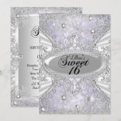 Invitation Flocon de neige Diamond Purple Winter Wonderland S (Devant / Derrière)