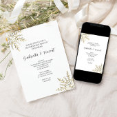 Invitation Flocon de neige doré sur brunch blanc d'hiver aprè
