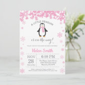 Invitation Flocon de neige du Baby shower de fille d'hiver Pe (Debout devant)