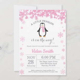 Invitation Flocon de neige du Baby shower de fille d'hiver Pe