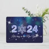 Invitation Flocon de neige du Nouvel An 2024 (Debout devant)