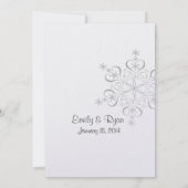 Invitation Flocon de neige Élégance blanche Mariage hivernal (Dos)