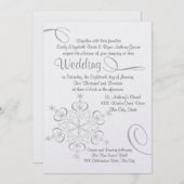 Invitation Flocon de neige Élégance blanche Mariage hivernal (Devant / Derrière)