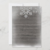 Invitation Flocon de neige en bois sur le chemin baby shower (Dos)