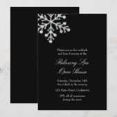 Invitation Flocon de neige en cristal excentré de noir de (Devant / Derrière)