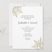 Invitation Flocon de neige en or sur White Winter Post Mariag (Devant)