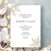 Invitation Flocon de neige en or sur White Winter Post Mariag