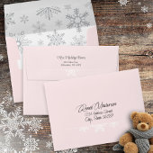 Invitation Flocon de neige Excité Baby shower fille rose mign