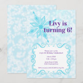 Invitation Flocon de Neige; Fête de Contes d'Hiver (Devant / Derrière)