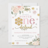 Invitation Flocon de neige fleuri ONE derland 1er anniversair (Devant)