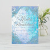 Invitation Flocon de neige gelé hiver Wonderland fête d'anniv (Debout devant)