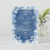 Invitation Flocon de neige hiver Noël verdure Mariage floral (Debout devant)