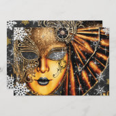 Invitation Flocon de neige Hiver Nouvel An Masquerade Party (Devant / Derrière)