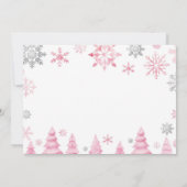 Invitation Flocon de neige hiver Onederland Girl Birthday Pho (Dos)