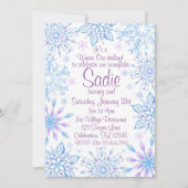 Invitation Flocon de neige Hiver Un Derland Premier Anniversa (Devant)