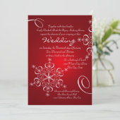 Invitation Flocon de neige Mariage d'hiver rouge (Debout devant)