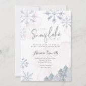 Invitation Flocon de neige minuscule de l'hiver rose est en r (Devant)