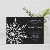 Invitation Flocon de neige noir et blanc Brunch de mariage d' (Debout devant)