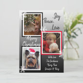 Invitation Flocon de neige noir et blanc Photos de famille No (Debout devant)