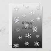 Invitation Flocon de neige noir et blanc Photos de famille No (Dos)