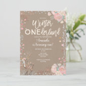 Invitation Flocon de neige ONE derland 1er anniversaire Invit (Debout devant)