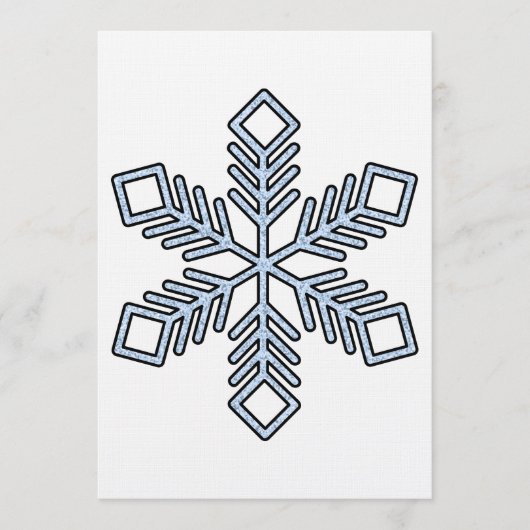 Invitation Flocon de Neige Pailleté - Branches Bleu Bébé (Devant)