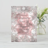 Invitation Flocon de neige Pink Silver Winter Wond (Debout devant)