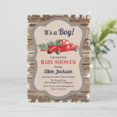 Invitation flocon de neige pour Baby Shower garçon (Debout devant)