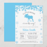 Invitation flocon de neige pour la fête prénatale