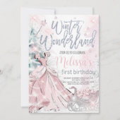 Invitation Flocon de neige pour une fête au Pays d (Devant)