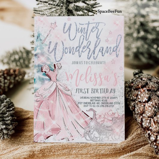 Invitation Flocon de neige pour une fête au Pays d