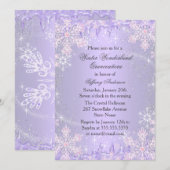 Invitation Flocon de neige pourpre Hiver Merveilles Quinceane (Devant / Derrière)