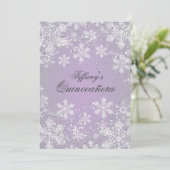 Invitation Flocon de neige pourpre Hiver Merveilles Quinceane (Debout devant)