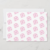 Invitation Flocon de neige rose écriture neigeuse premier ann (Dos)