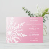 Invitation Flocon de neige rose et blanc Hivernal Quinceañera (Debout devant)