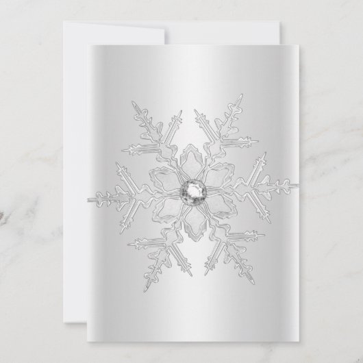 Invitation Flocon de neige rose Silver hiver Sweet 16 Invitat (Dos)