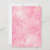 Invitation Flocon de neige rose UN moment de l'année Annivers (Dos)