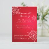 Invitation Flocon de neige rouge 2 Réception de mariage d'hiv (Debout devant)