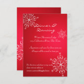 Invitation Flocon de neige rouge 2 Réception de mariage d'hiv (Devant / Derrière)