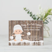 Invitation Flocon de neige rustique Bébé fait froid dehors Ba (Debout devant)