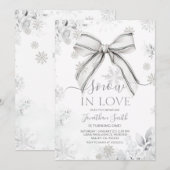 Invitation Flocon de neige Silver Bow Snow In Love 1er annive (Devant / Derrière)
