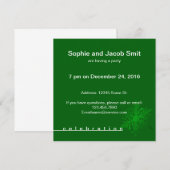 Invitation Flocon de neige sur la fête de Noël verte (Devant / Derrière)