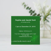 Invitation Flocon de neige sur la fête de Noël verte (Debout devant)