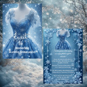 Invitation Flocon de neige Sweet 16 Glace Bleu Argent Strass