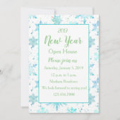 Invitation Flocon de neige Turquoise Nouvel An Open House Inv (Devant)