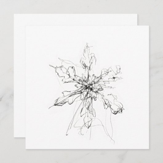 Invitation Flocon de neige unique délicat (Devant / Derrière)