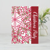 Invitation Flocon de neige vert et rouge Noël Moderne Fêtes (Debout devant)