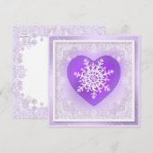 Invitation Flocon de neige violet (Devant / Derrière)