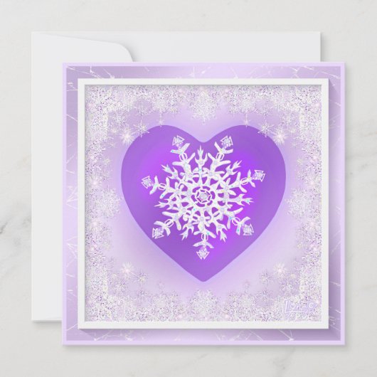 Invitation Flocon de neige violet (Devant)